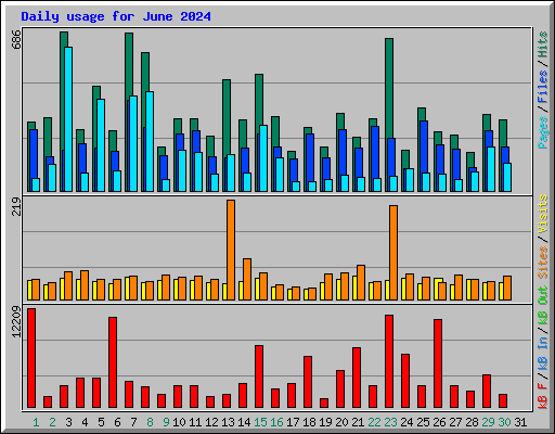 Daily usage for June 2024