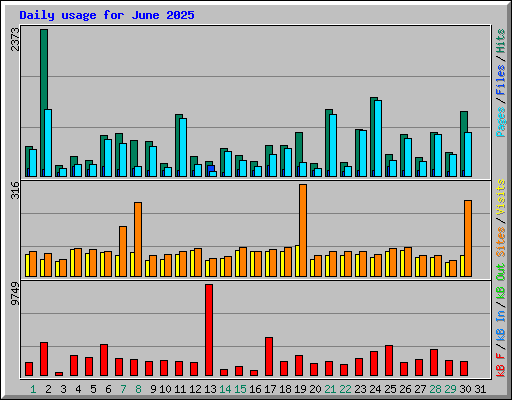 Daily usage for June 2025