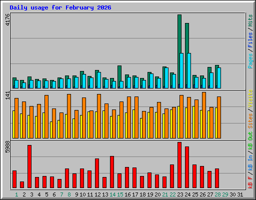 Daily usage for February 2026