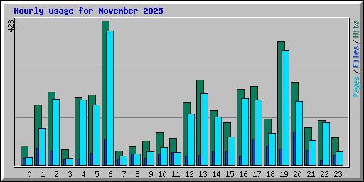 Hourly usage for November 2025