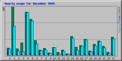 Hourly usage for December 2025