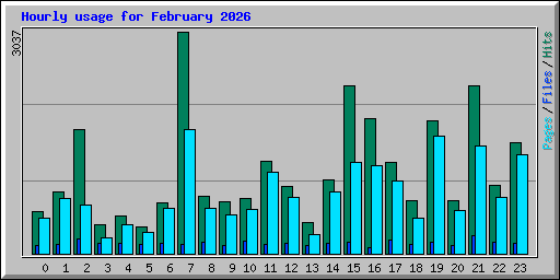 Hourly usage for February 2026