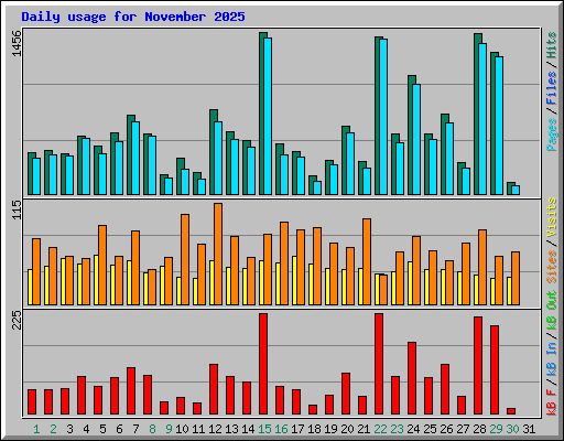Daily usage for November 2025