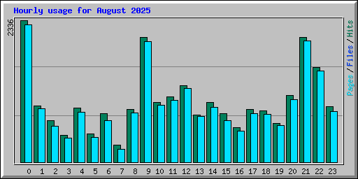 Hourly usage for August 2025