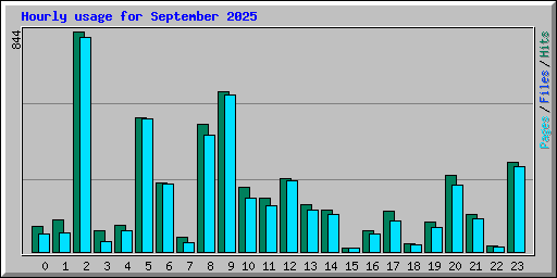 Hourly usage for September 2025